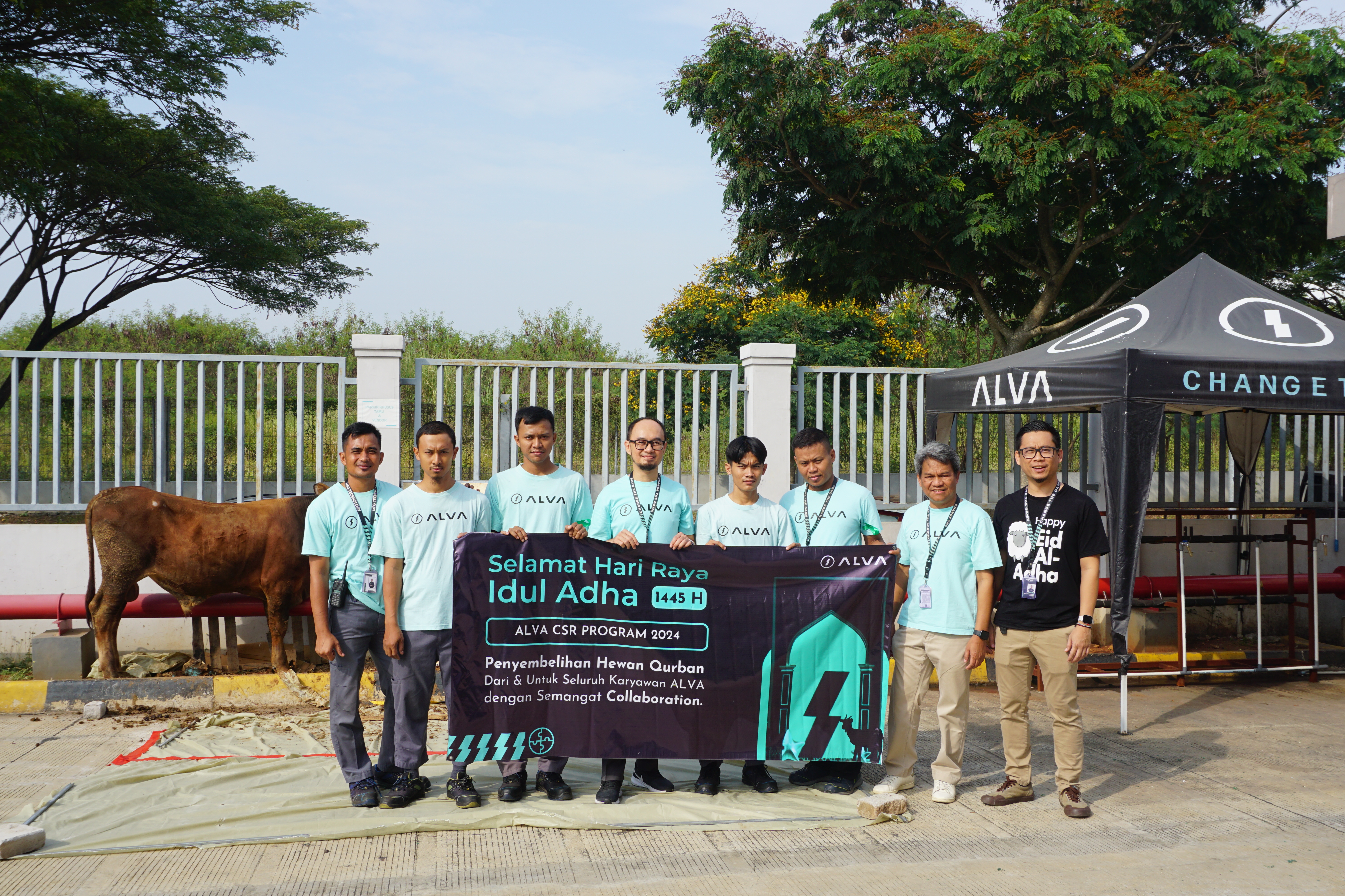 ALVA CSR: Penyembelihan Hewan Qurban untuk Masjid Al Hasanah (Desa Jayamukti) & Masjid Al Falah (ALVA)